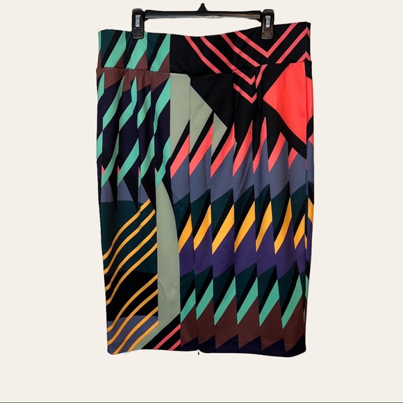 Eloquii Multicolor Geometric Pencil Skirt - Picture 2 of 3